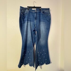 Cato Blue Flared Gem Women's Jeans Size 22W Plus
